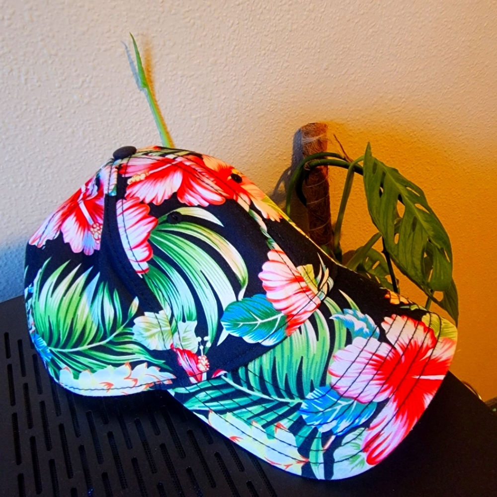 Black Tropical trucker hat